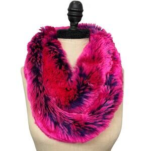 Kate Spade Soft Pink Purple Faux Fur Infinity Scarf